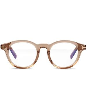Tom Ford Round Full-Rim Glasses - Brown