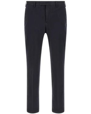 PT Torino Master Logo-Plaque Tailored Trousers - Blue