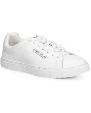 Trussardi Sneakers Mit Logo-Patch - Weiß