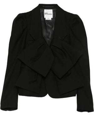 Noir Kei Ninomiya Bow-Embellished Wool Blazer - Black