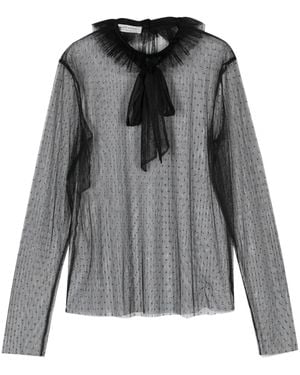 Philosophy Di Lorenzo Serafini Point D'Esprit Tulle Blouse - Grey