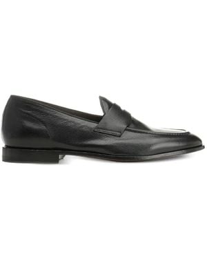 Al Duca d'Aosta Athens Pebble-Grain Leather Loafers - Black