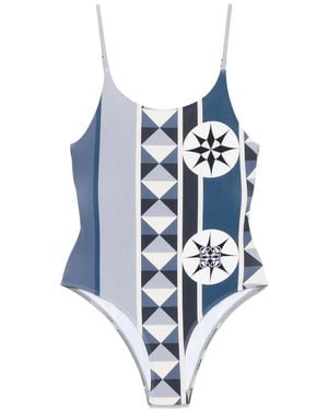 Loewe X Paula Ibiza Badeanzug Mit Geometrischem Print - Blau