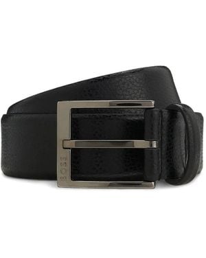 BOSS Elloy Textured Buckle Belt - Black