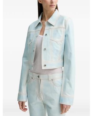 Stand Studio Calliope Buttoned Leather Jacket - Blue