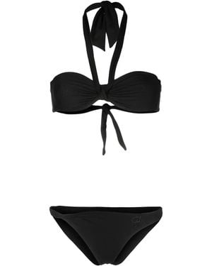 Blumarine Halterneck Logo-Embellished Bikini - White