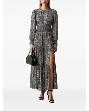 MICHAEL Michael Kors Vestido Largo Estampado Fruncido - Negro