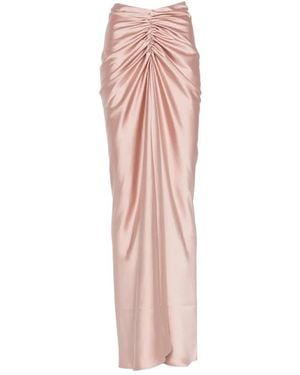 ANDAMANE Iris Ruched Maxi Skirt - Pink