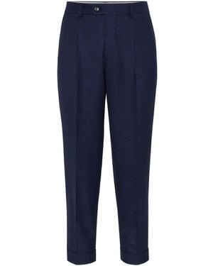 Brunello Cucinelli チェック パンツ - ブルー
