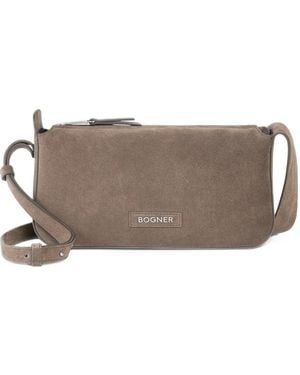 Bogner Loges Yael Suede Logo-Pouch Shoulder Bag - Brown