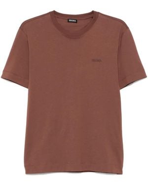 ZEGNA ロゴ Tシャツ - ブラウン