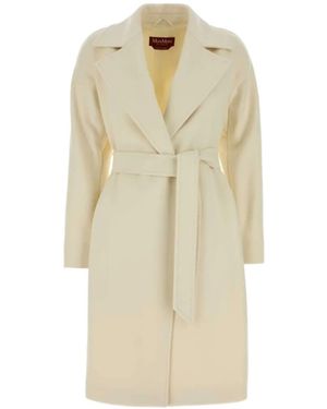 Max Mara Ravenna Mantel Mit Gürtel - Weiß