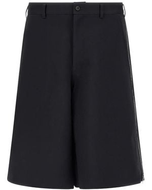 Comme des Garçons Herringbone Side-Zip Shorts - Blue