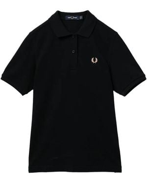 Fred Perry Logo-Embroidered Polo Shirt - Black