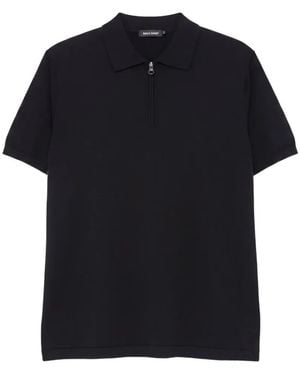 Aspesi Zip-Up Polo Shirt - Black