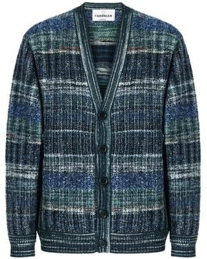 Missoni Cardigan V-Neck Wool-Blend Cardigans - Blue