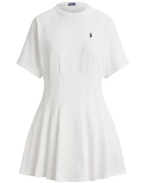Polo Ralph Lauren Pleated Cotton Jersey Dress - White