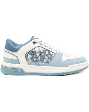 Amiri Logo-Detail Leather Low-Top Trainers - Blue