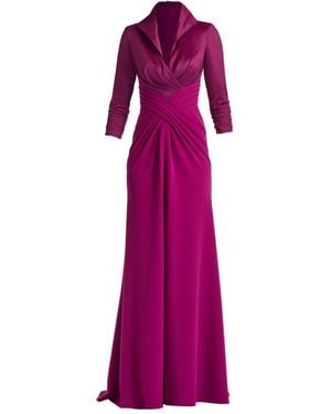 Tadashi Shoji Twist-Detail Pleated Gown - Purple