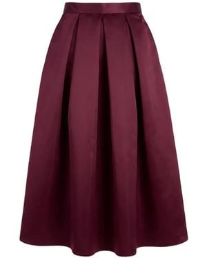 Lunatica Milano Duchesse Pleated Midi Skirt - Purple