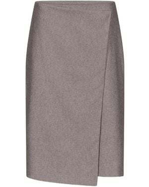 Loulou de Saison Jil Asymmetrical Midi Skirt - Grey