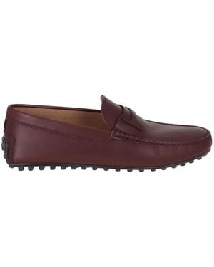 Tod's T Timeless Leather Loafers - Purple