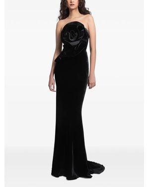 Gemy Maalouf Beaded Strapless Slim Maxi Dress - Black