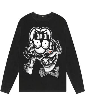 Chio Mask Graphic-Print Long-Sleeve T-Shirt - Black
