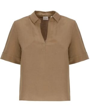 Emme Short-Sleeve V-Neck Shirt - Natural