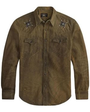 RRL Studded Long-Sleeved Shirt - Green