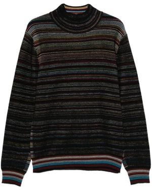 Paul Smith High-Neck Striped Sweater - Black