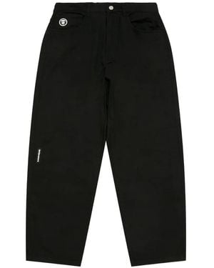 Aape By A Bathing Ape Moonface Logo-Embroidered Jeans - Black