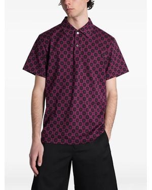 Comme des Garçons Geometric-Pattern Polo Shirt - Purple
