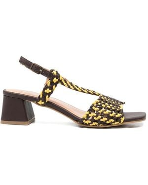 Gioseppo Borongan Woven Leather Sandals - Metallic