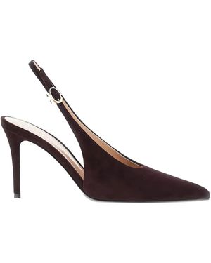 Gianvito Rossi 85Mm Robbie Slingback Pointed-Toe Pumps - Brown