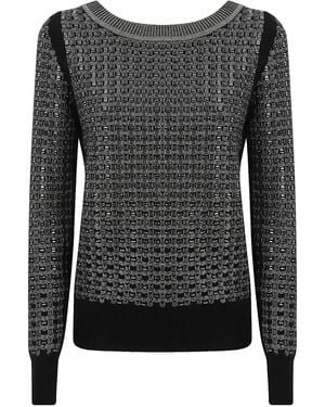Ermanno Scervino Lochstrick-Pullover Mit Kristallen - Schwarz