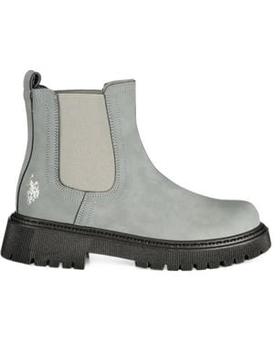 Polo Ralph Lauren Logo-Embroidered Chelsea Boots - Grey