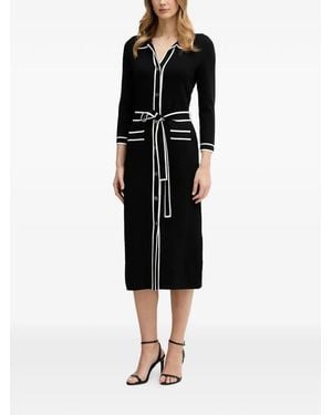 Joseph Ribkoff Buttoned Belted Midi Dress - Black