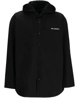 KARL LAGERFELD Veste Monogrammée À Capuche - Black
