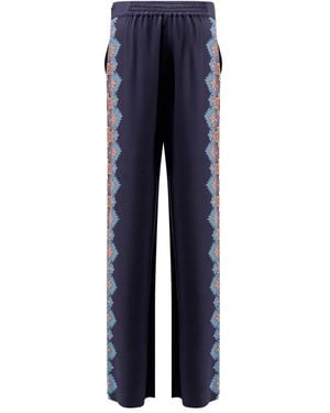 Etro ペイズリーサイドパネル パンツ - ブルー