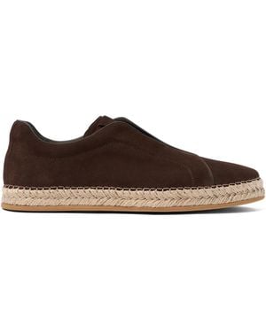 SCAROSSO Suede Espadrilles - Brown