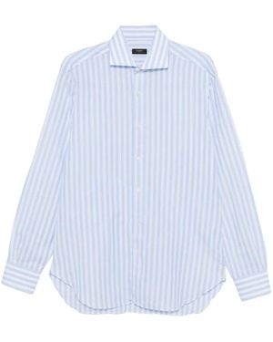 Barba Napoli Striped Long-Sleeve Shirt - Blue