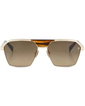 Balmain Geometric-Frame Sunglasses - Brown