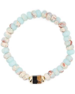 Luis Morais 14Kt Geelgouden Kralenarmband - Wit