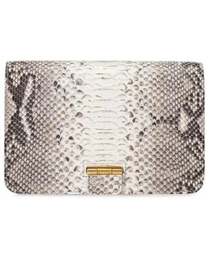 Kwanpen Snakeskin-Effect Chain-Link Cross Body Bag - Grey