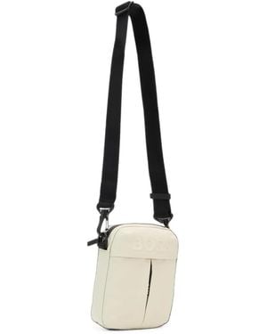 BOSS Logo-Emed Messenger Bag - White