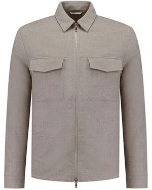 Marco Pescarolo Sobrecamisa con bolsillo con solapa y cremallera - Gris