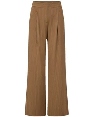 Veronica Beard Rimini Pinstripe Palazzo Trousers - Natural