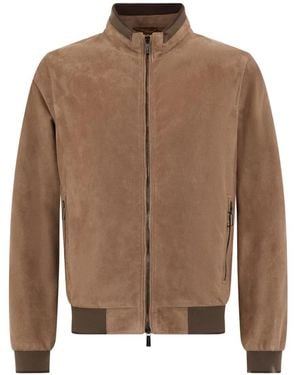 Moorer Veste À Fermeture Zippée - Marron