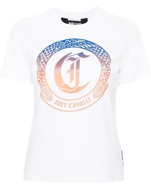 Just Cavalli Logo-Print Cotton T-Shirt - White